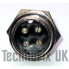 4 pin microphone connector locking chassis panel socket (GX16-4)