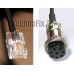 Cable for PMC-100 desk microphones, 8p8c modular plug to 8 pin round plug for Icom