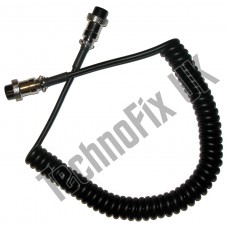 Curly cable for Adonis microphones, 8 pin round plug to 8 pin round plug for later Yaesu transceivers