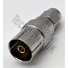 IEC Belling-Lee female to SMA male adapter (IEC F to SMA M)