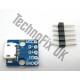 Micro USB B female breakout board (Raspberry Pi WRT54g PIC AVR Arduino)