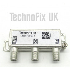 Satellite bias tee DC power injector with F type connectors - ideal for QO-100