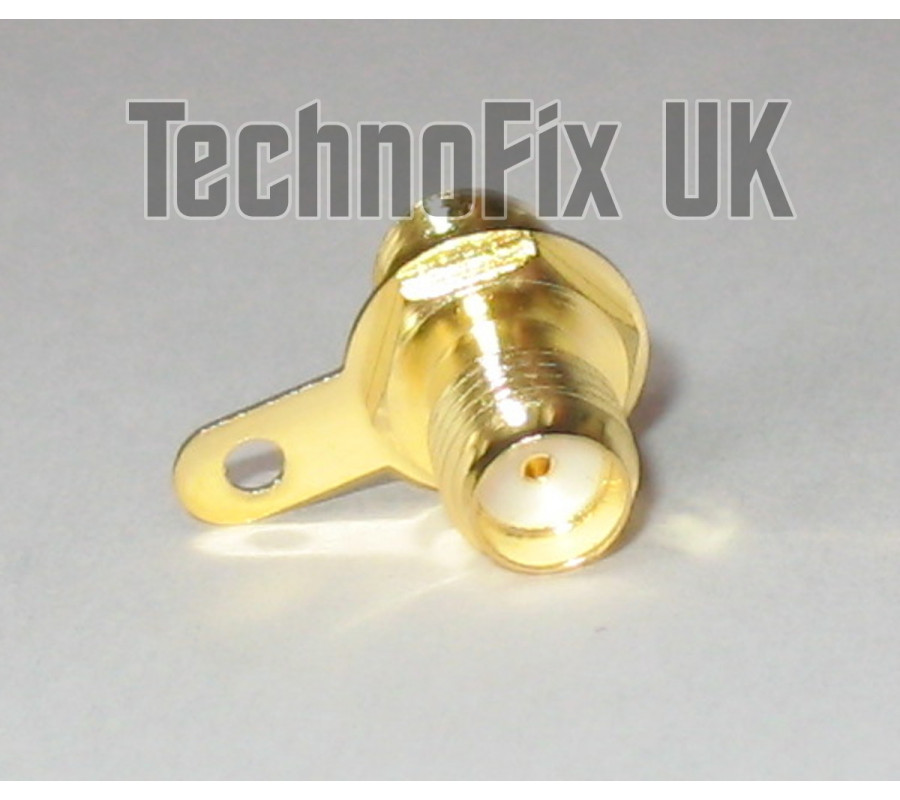 2 X SMA Female Chassis Mount Bulkhead Sockets With Locknuts & Terminals