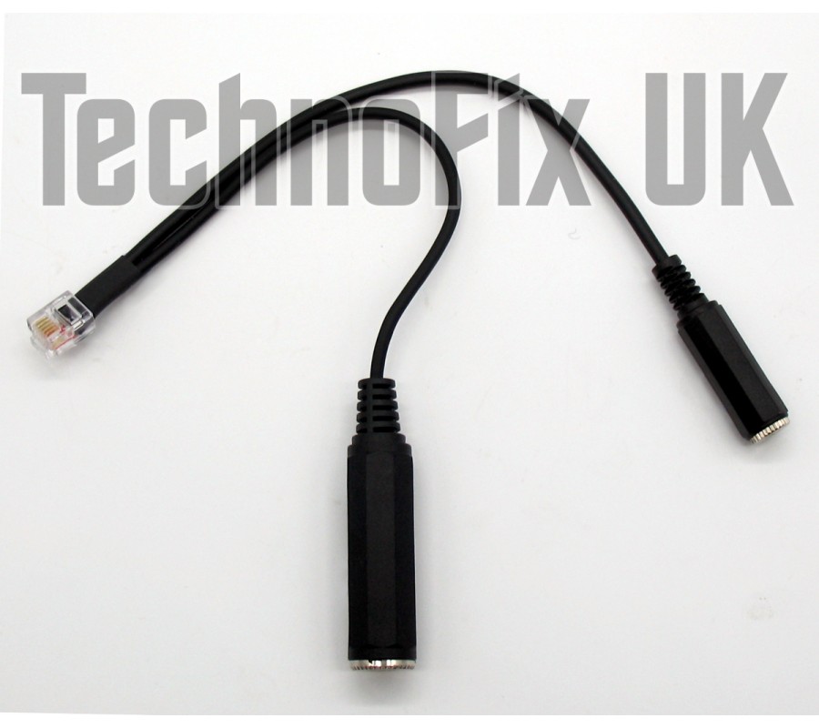 Cable for PC headsets 3.5mm jack, 6p6c modular RJ11 for ... 35mm jack wiring 